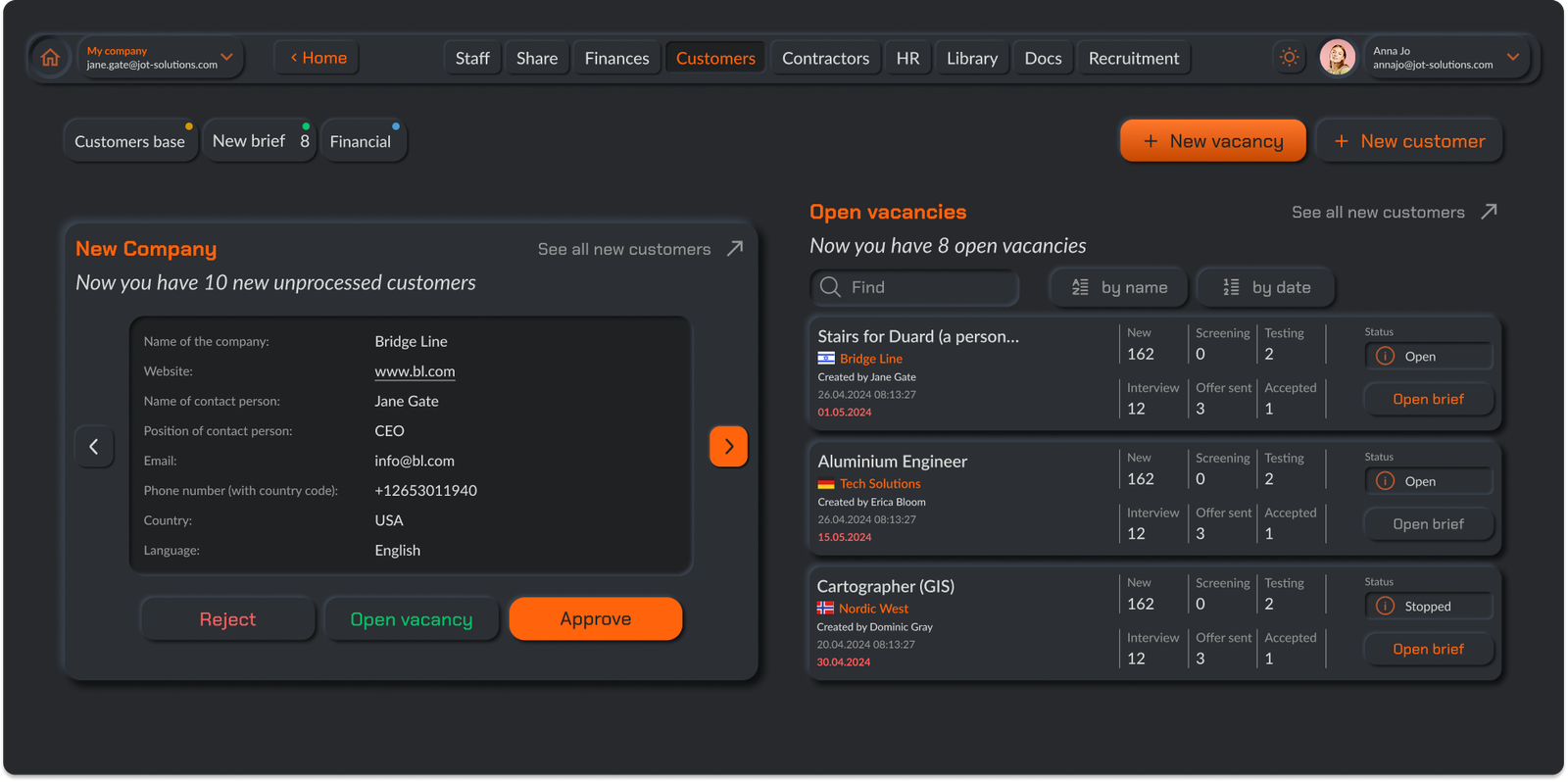 J.O.T APP CRM and client management software system