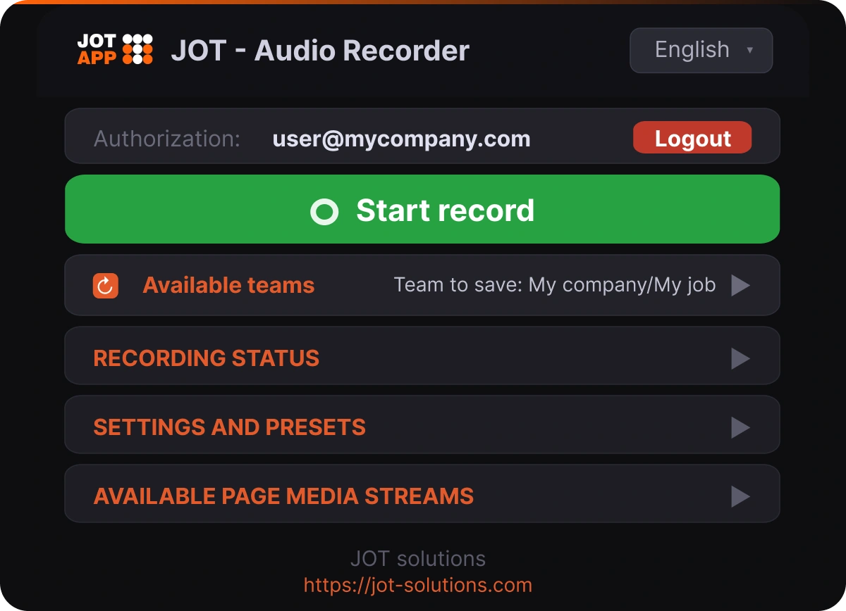 J.O.T APP AI project management tools with automated AI Note Taker