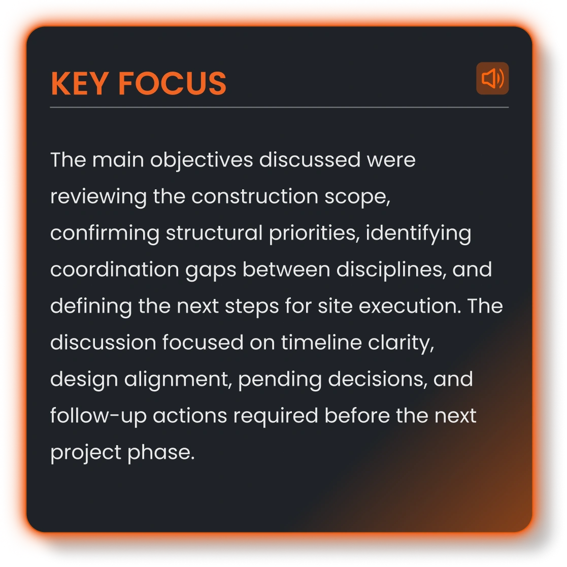 J.O.T APP AI project management tools extracting key focus from meeting text